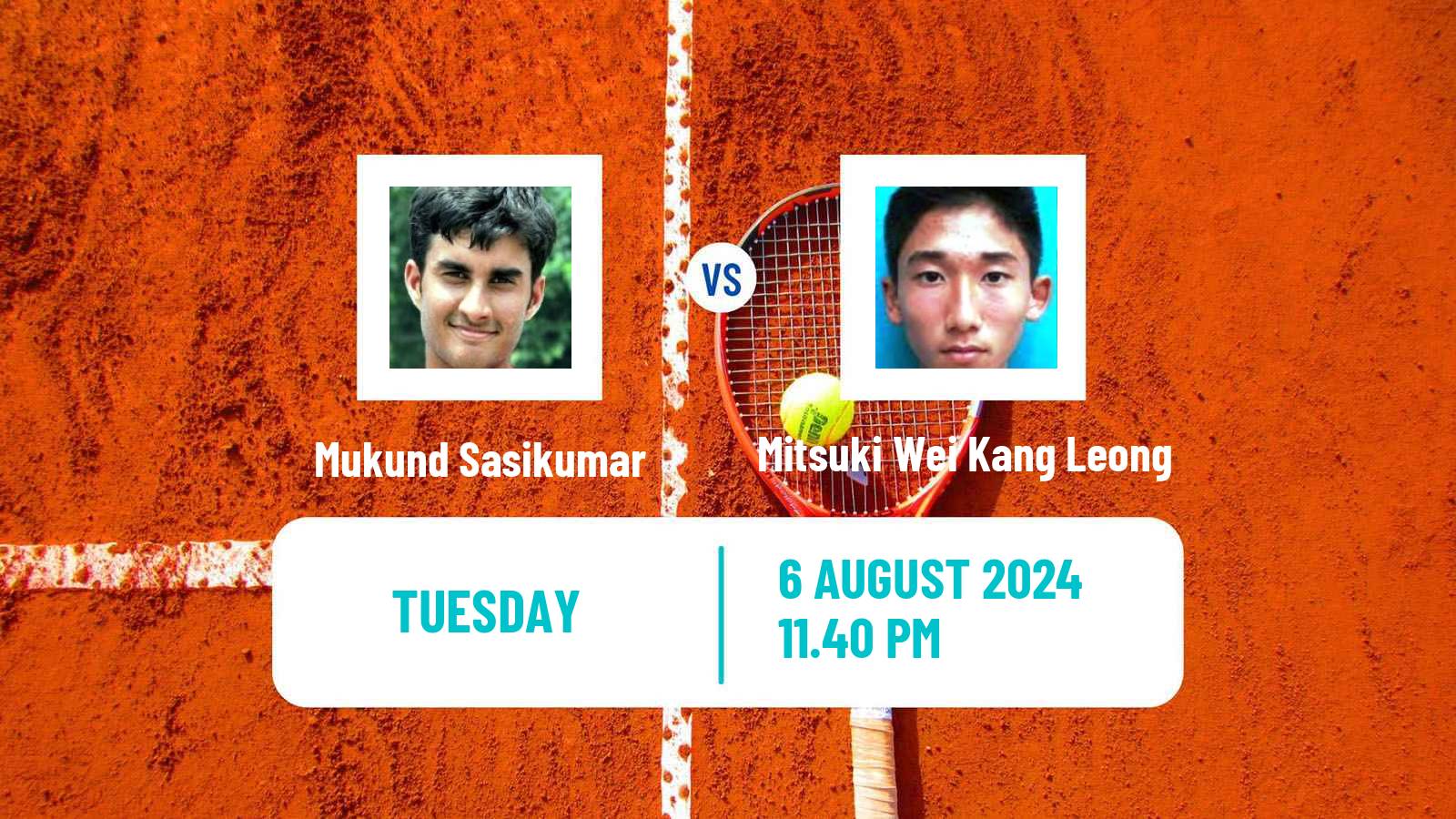 Tennis ITF M25 Taipei 2 Men Mukund Sasikumar - Mitsuki Wei Kang Leong