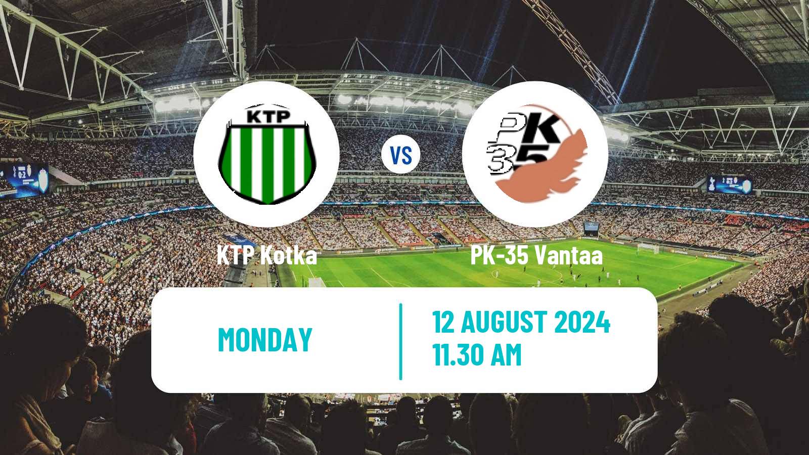 Soccer Finnish Ykkosliiga KTP Kotka - PK-35 Vantaa