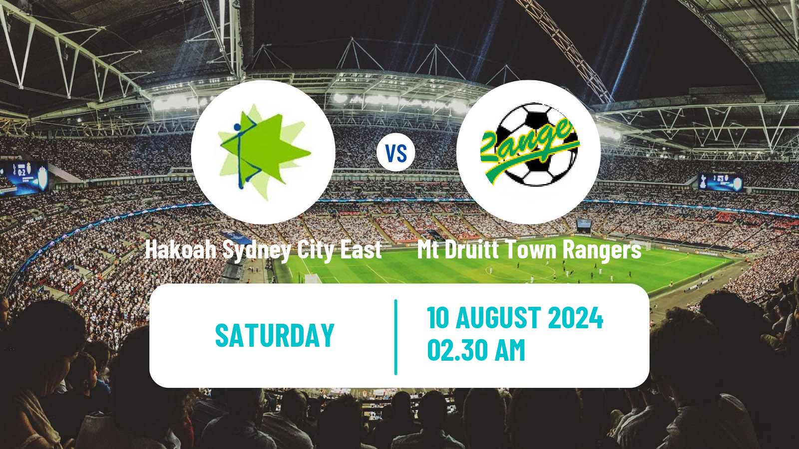 Football Australian NSW League One Hakoah Sydney City East - Mt Druitt Town Rangers