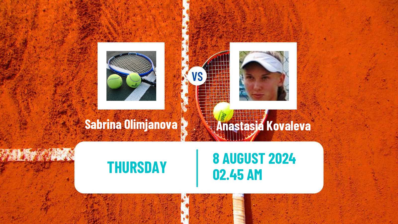 Tennis ITF W15 Ust Kamenogorsk 2 Women Sabrina Olimjanova - Anastasia Kovaleva