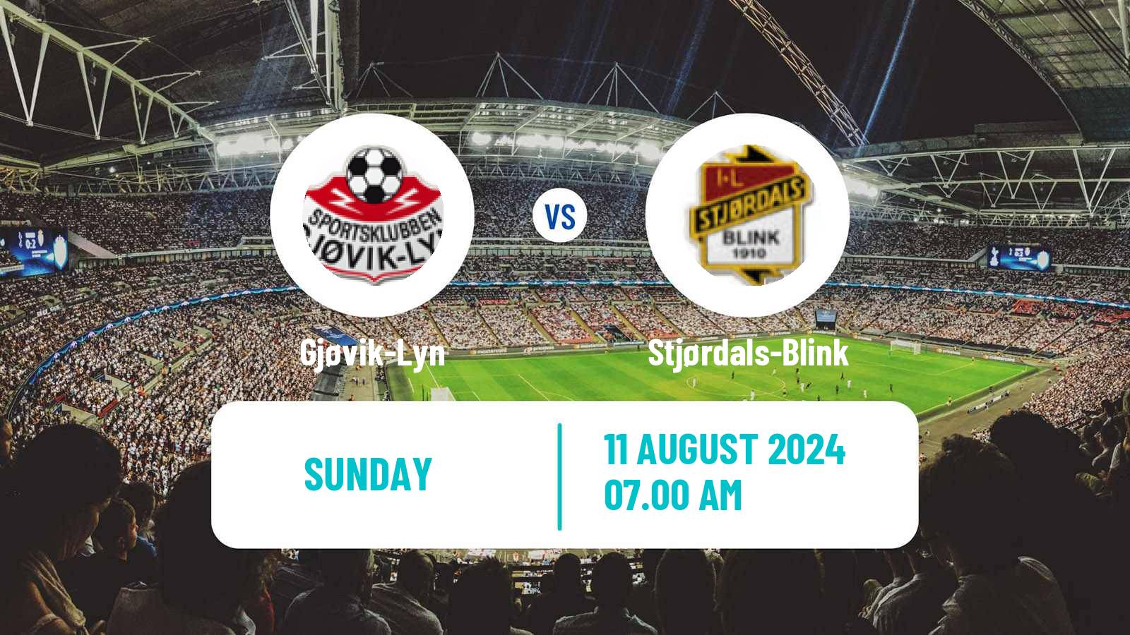 Football Norwegian Division 2 - Group 2 Gjøvik-Lyn - Stjørdals-Blink