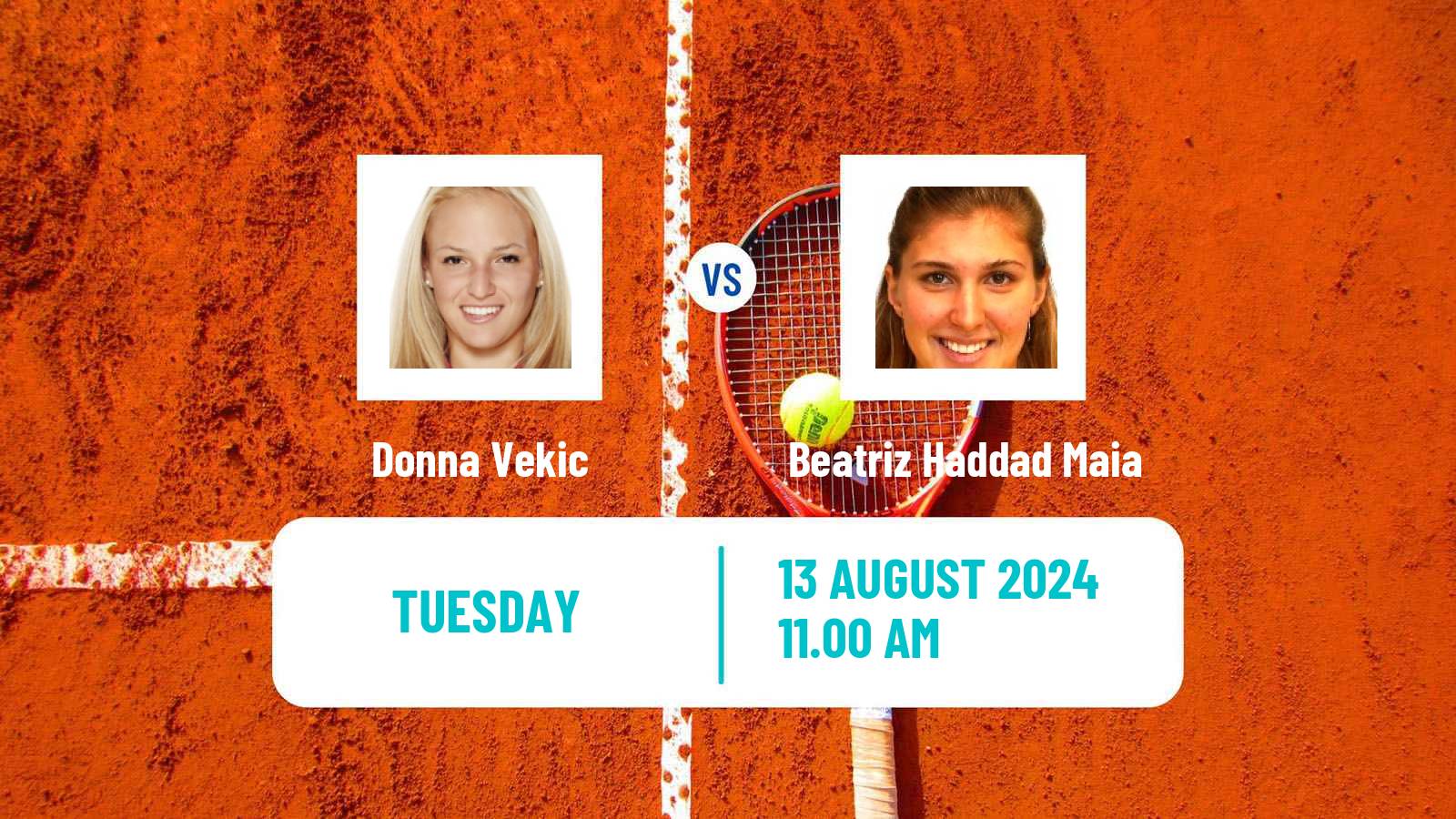 Tennis WTA Cincinnati Donna Vekic - Beatriz Haddad Maia