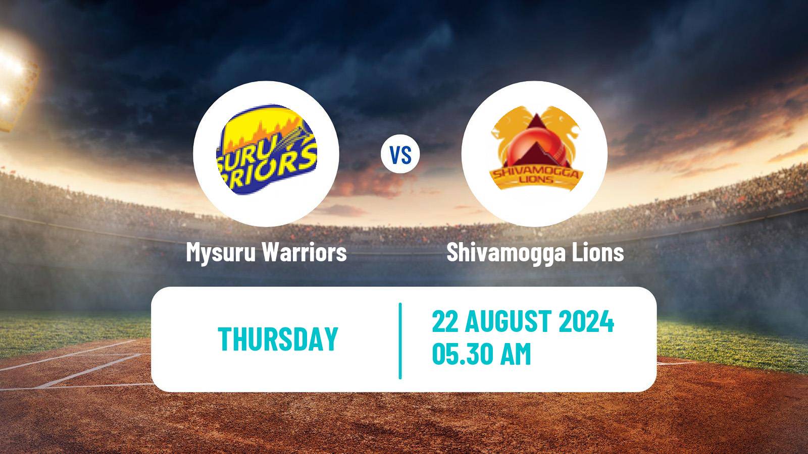 Cricket Indian Maharaja T20 Trophy Mysuru Warriors - Shivamogga Lions