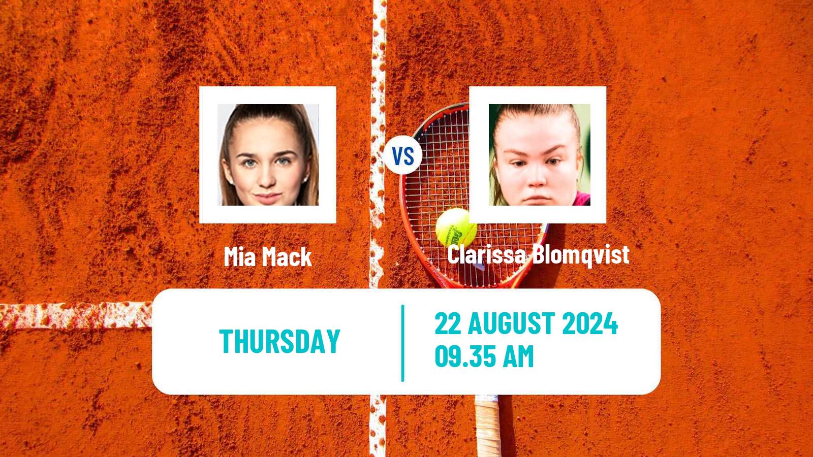 Tennis ITF W15 Malmo Women Mia Mack - Clarissa Blomqvist