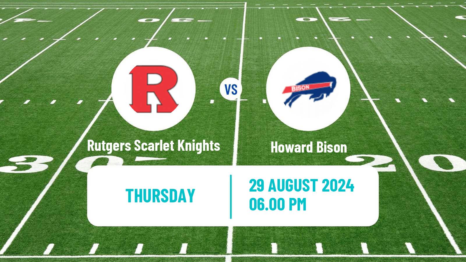 American football NCAA College Football Rutgers Scarlet Knights - Howard Bison