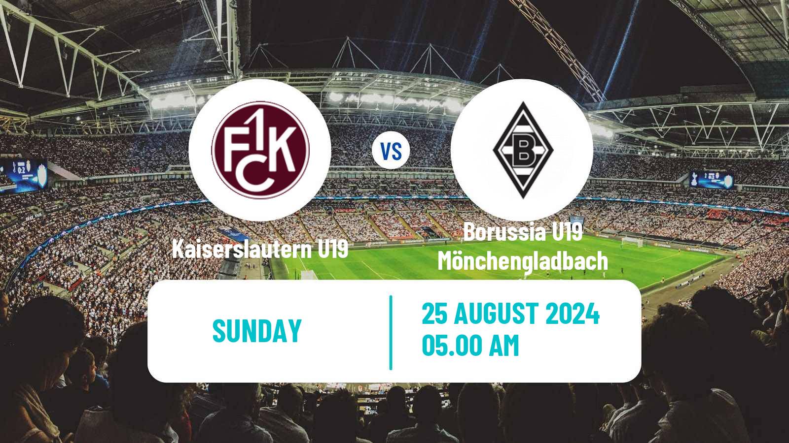 Soccer German DFB Youth League Kaiserslautern U19 - Borussia U19 Mönchengladbach