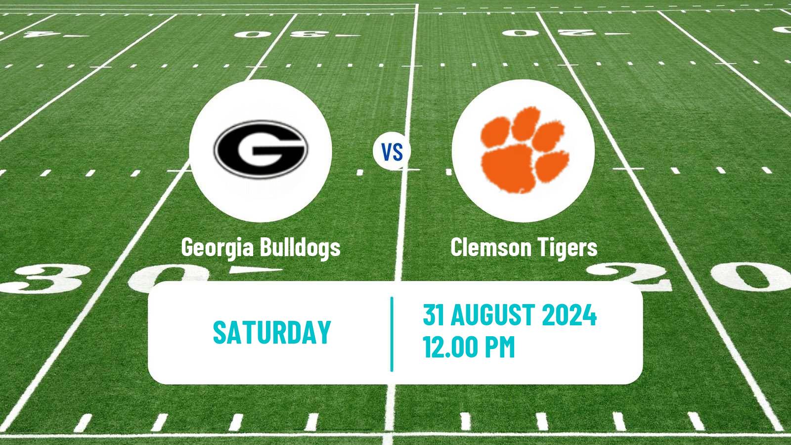 American football NCAA College Football Georgia Bulldogs - Clemson Tigers