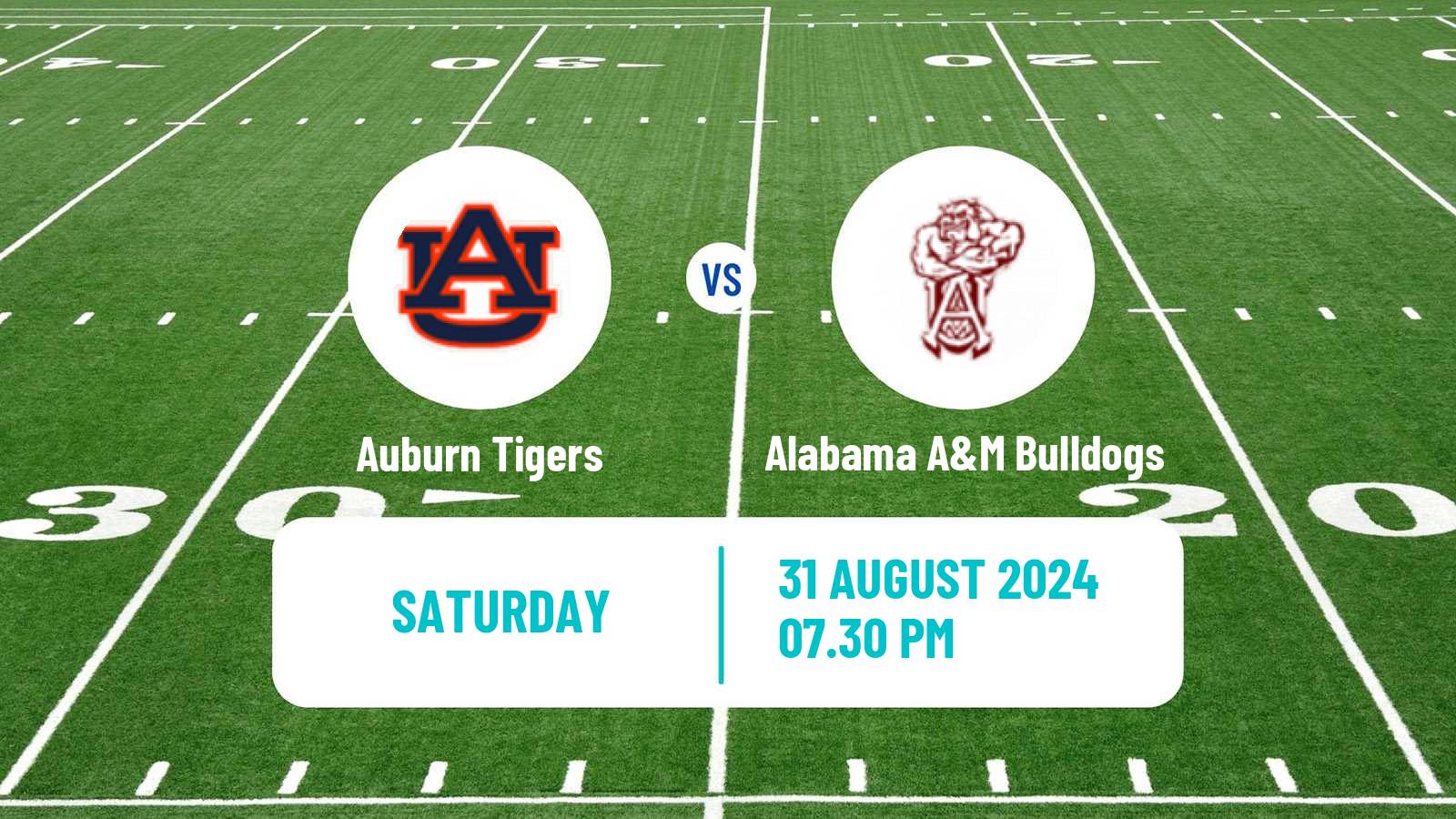 American football NCAA College Football Auburn Tigers - Alabama A&M Bulldogs
