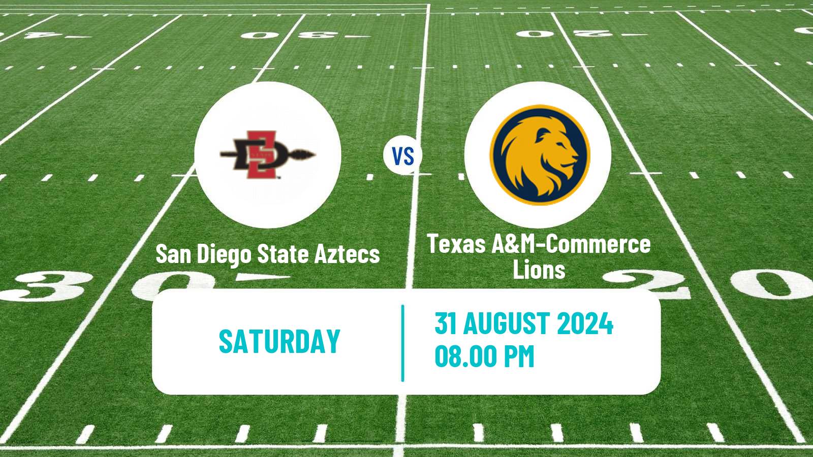 American football NCAA College Football San Diego State Aztecs - Texas A&M–Commerce Lions