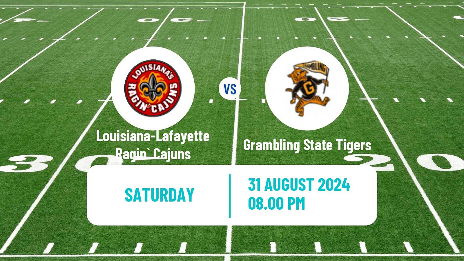 American football NCAA College Football Louisiana-Lafayette Ragin` Cajuns - Grambling State Tigers