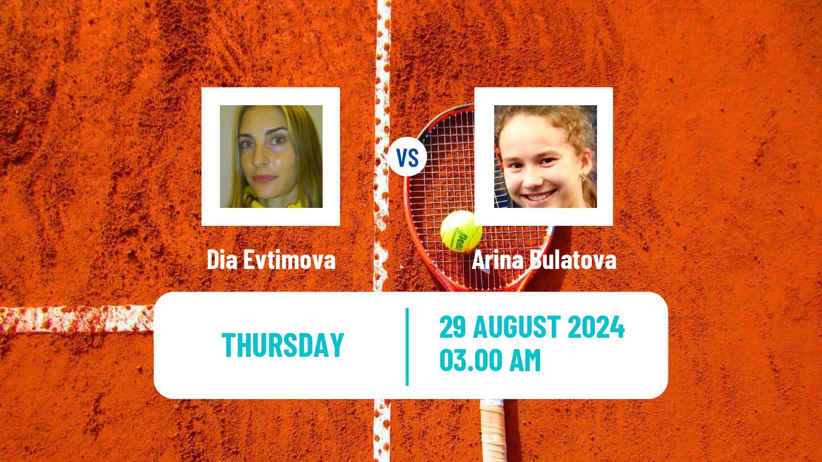 Tennis ITF W15 Kursumlijska Banja 16 Women Dia Evtimova - Arina Bulatova