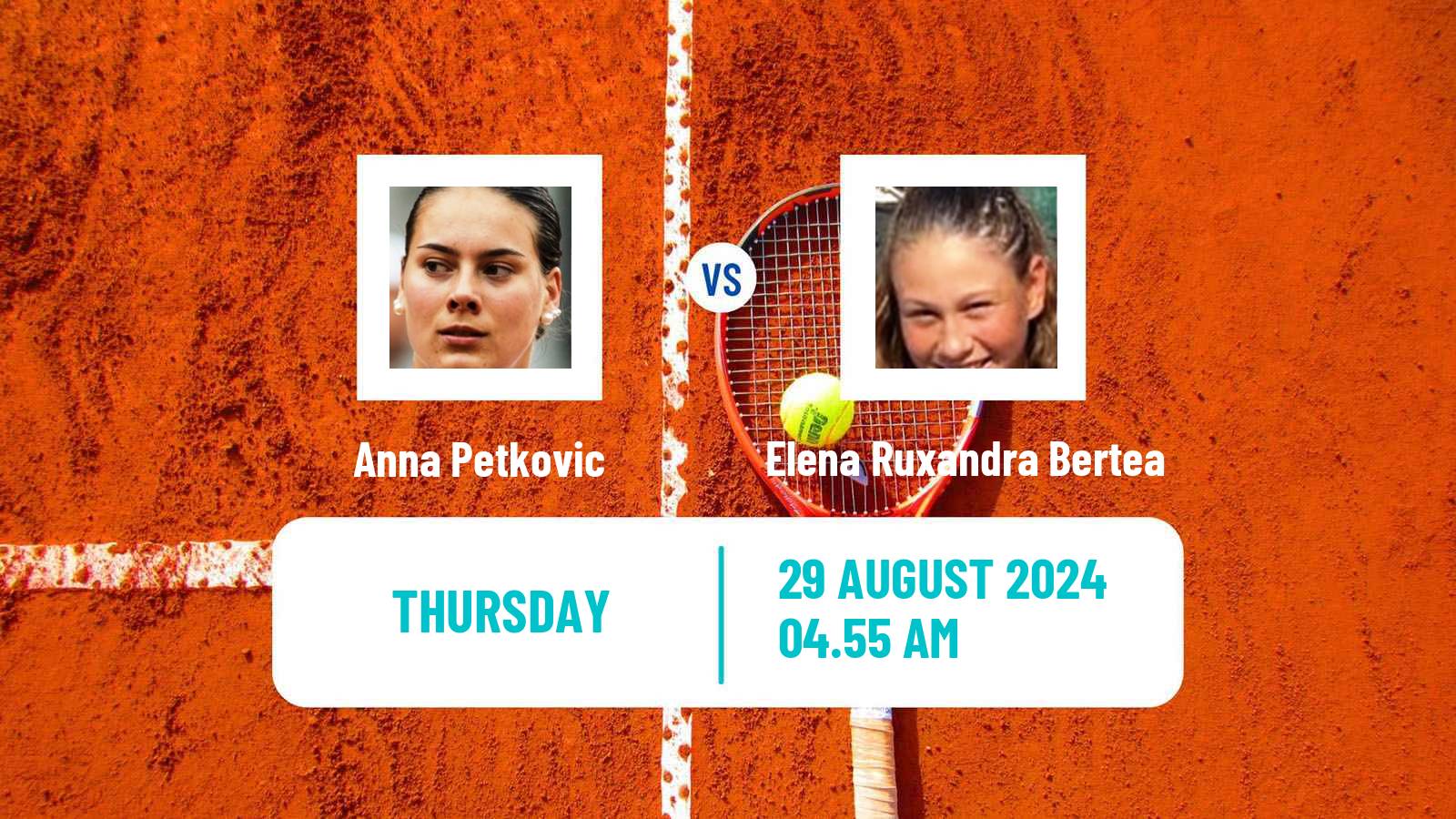 Tennis ITF W15 Kursumlijska Banja 16 Women Anna Petkovic - Elena Ruxandra Bertea