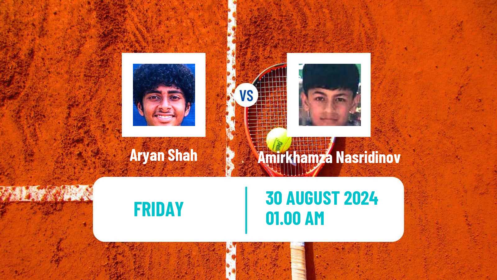 Tennis ITF M15 Tashkent Men Aryan Shah - Amirkhamza Nasridinov
