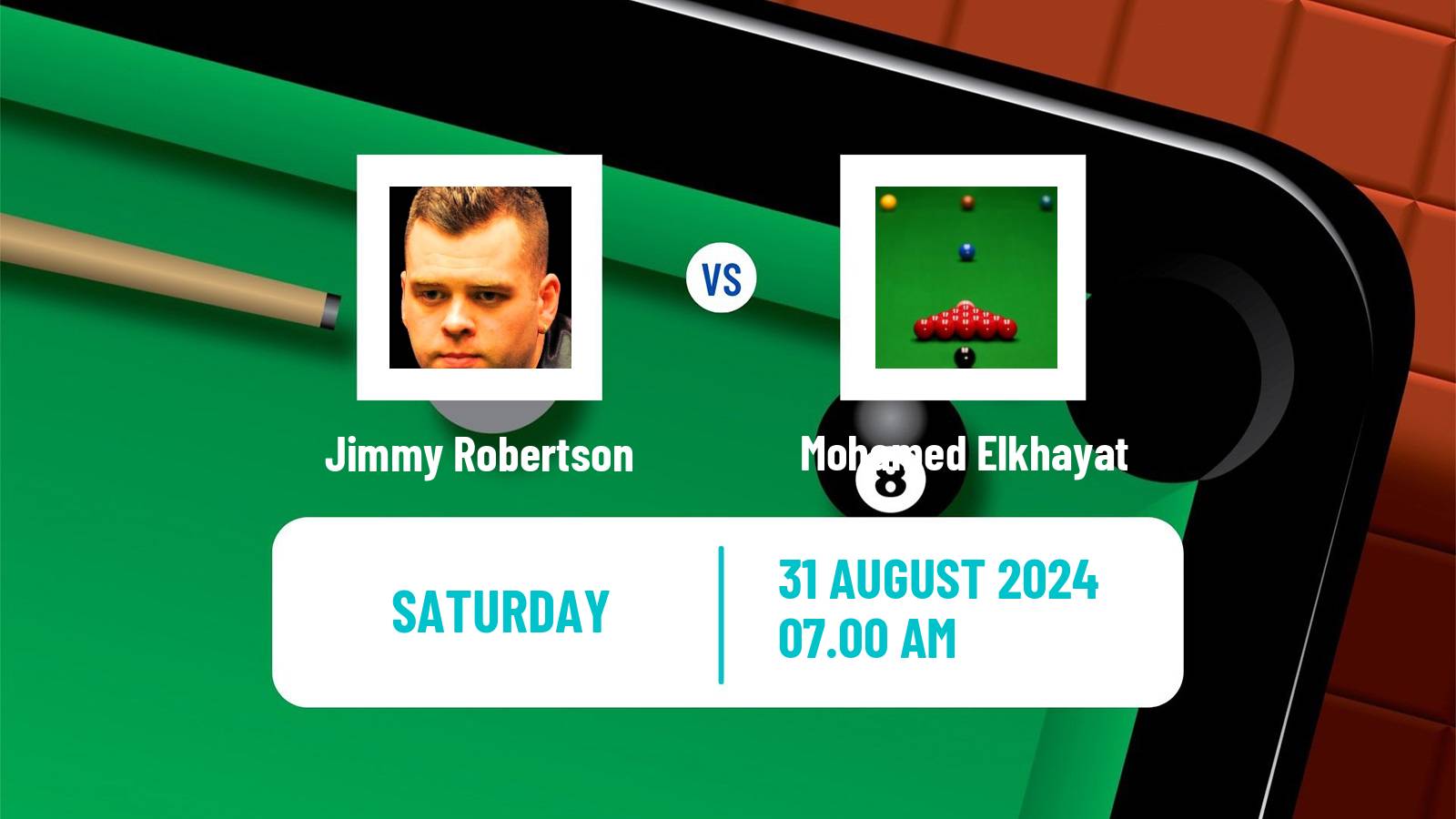 Snooker Saudi Arabia Masters Jimmy Robertson - Mohamed Elkhayat