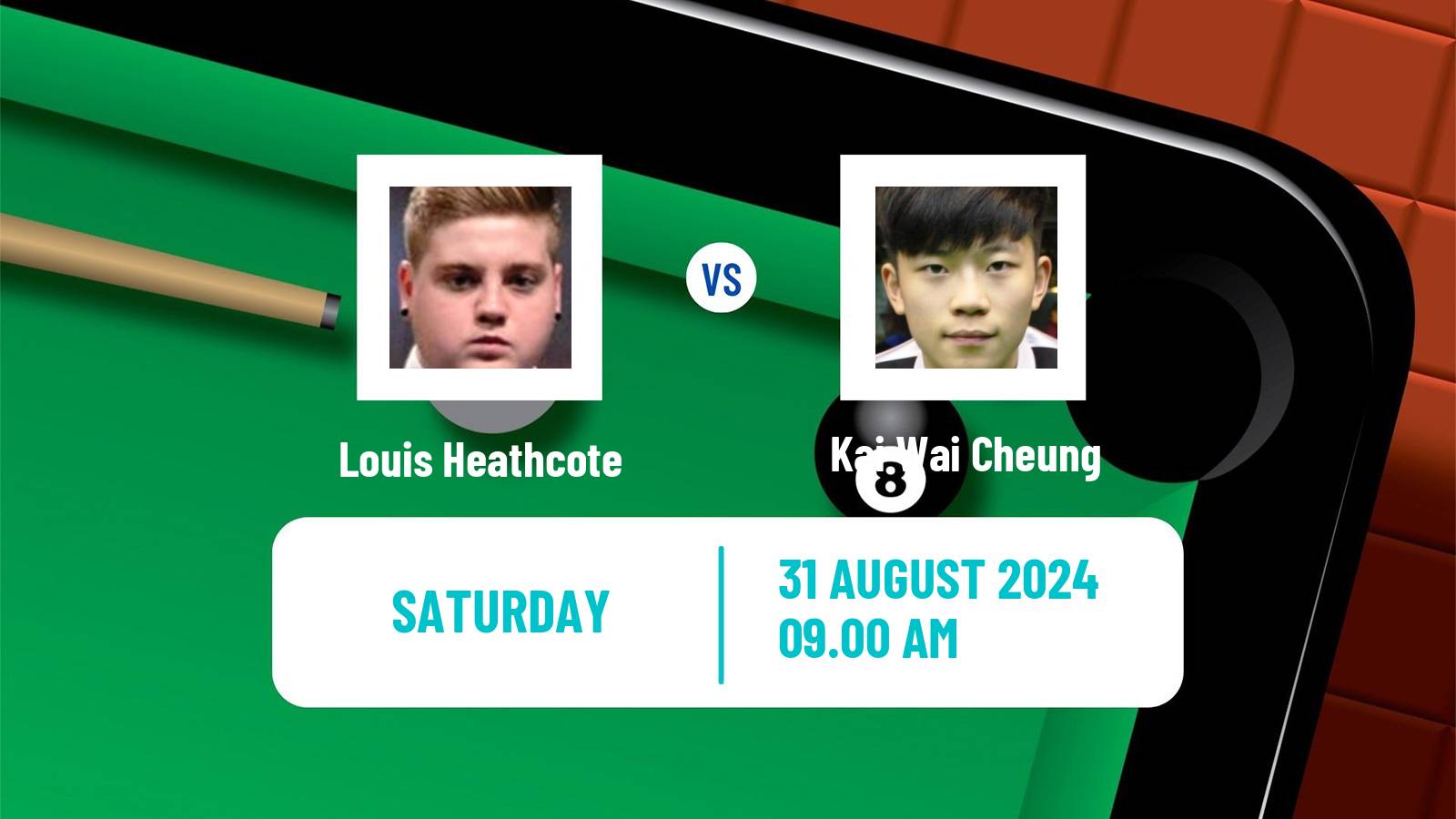 Snooker Saudi Arabia Masters Louis Heathcote - Kai Wai Cheung