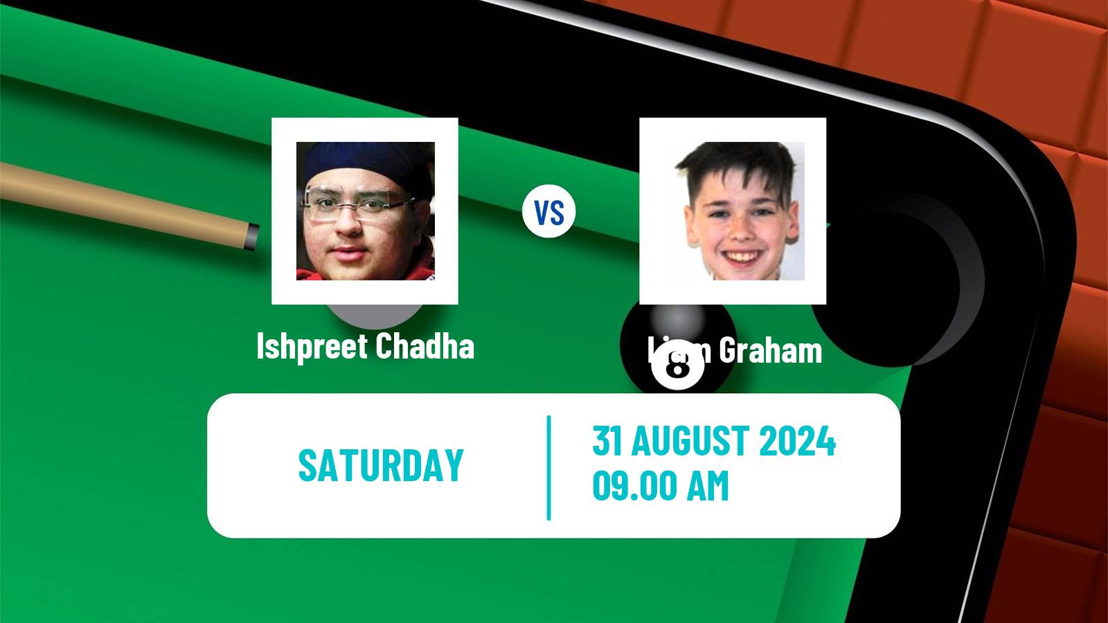 Snooker Saudi Arabia Masters Ishpreet Chadha - Liam Graham