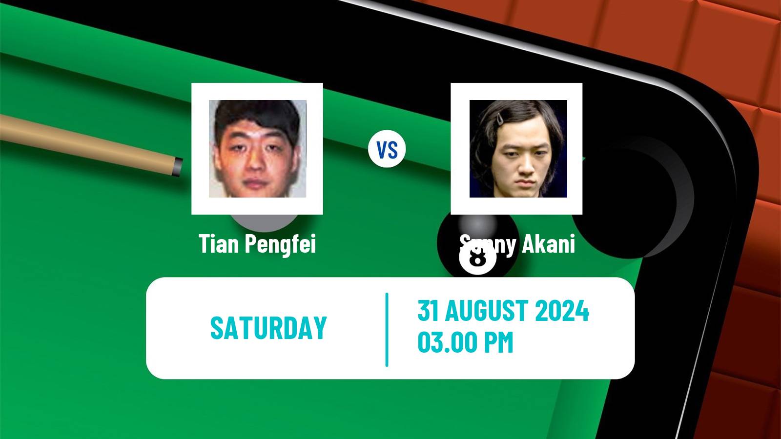 Snooker Saudi Arabia Masters Tian Pengfei - Sunny Akani