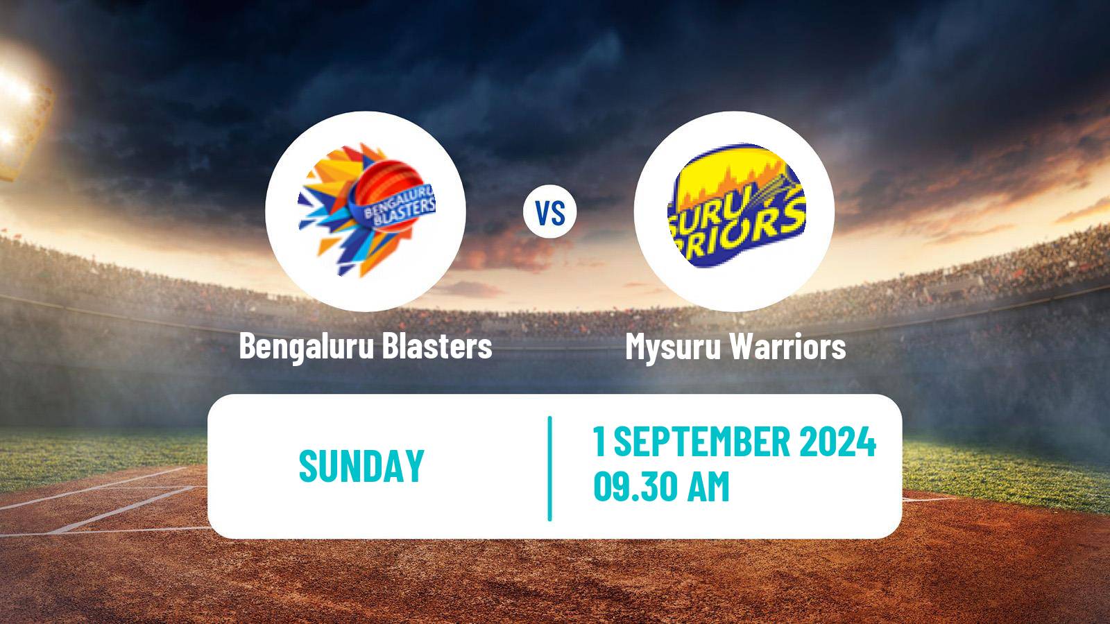 Cricket Indian Maharaja T20 Trophy Bengaluru Blasters - Mysuru Warriors