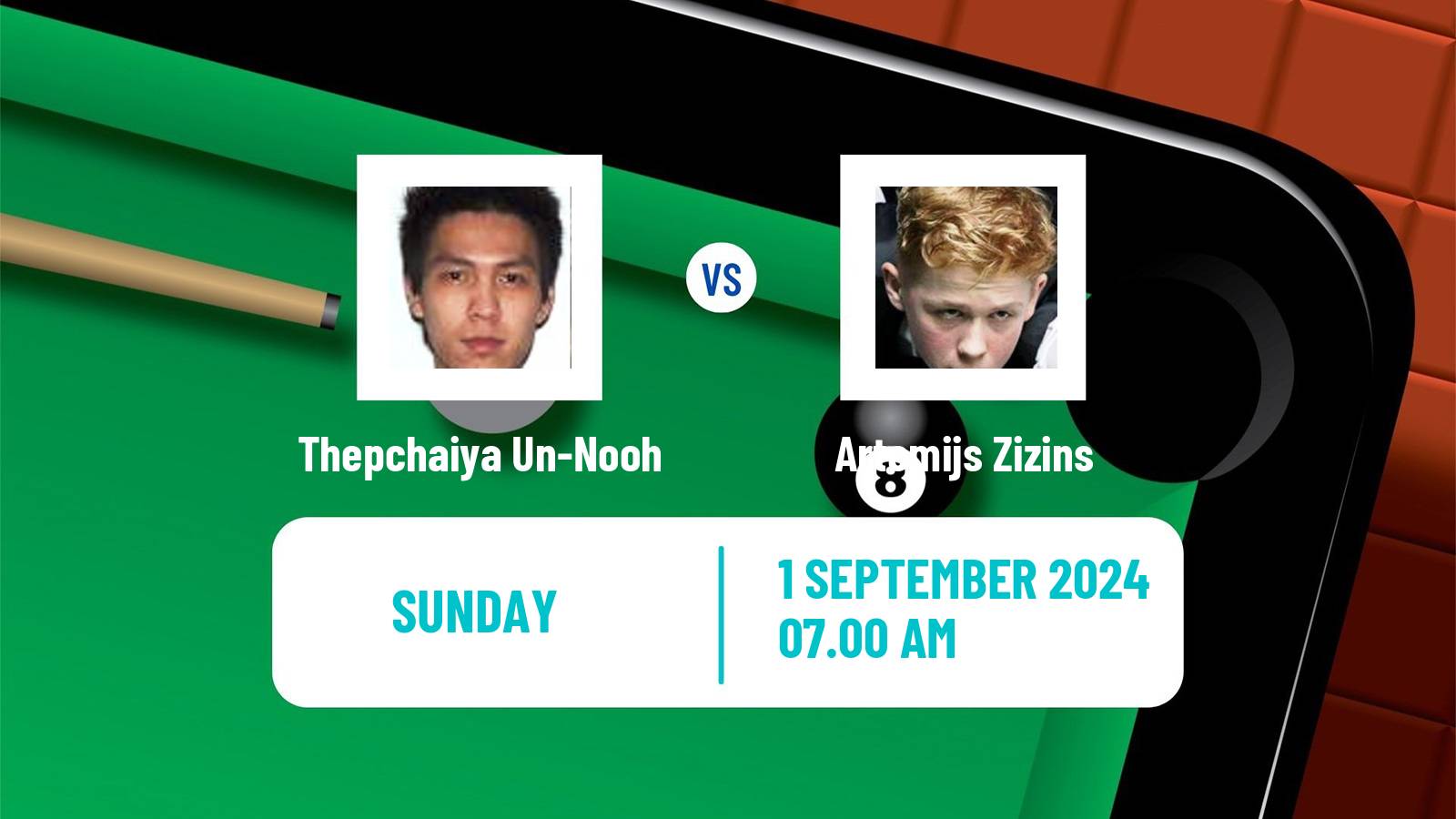 Snooker Saudi Arabia Masters Thepchaiya Un-Nooh - Artemijs Zizins