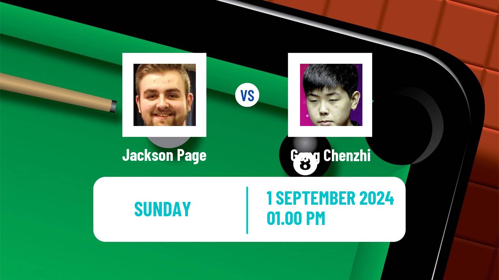 Snooker Saudi Arabia Masters Jackson Page - Gong Chenzhi