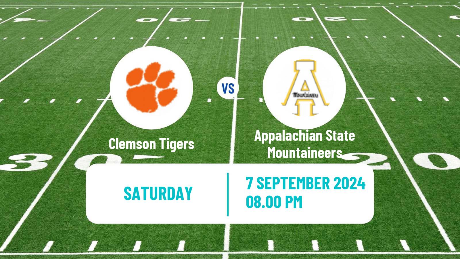American football NCAA College Football Clemson Tigers - Appalachian State Mountaineers
