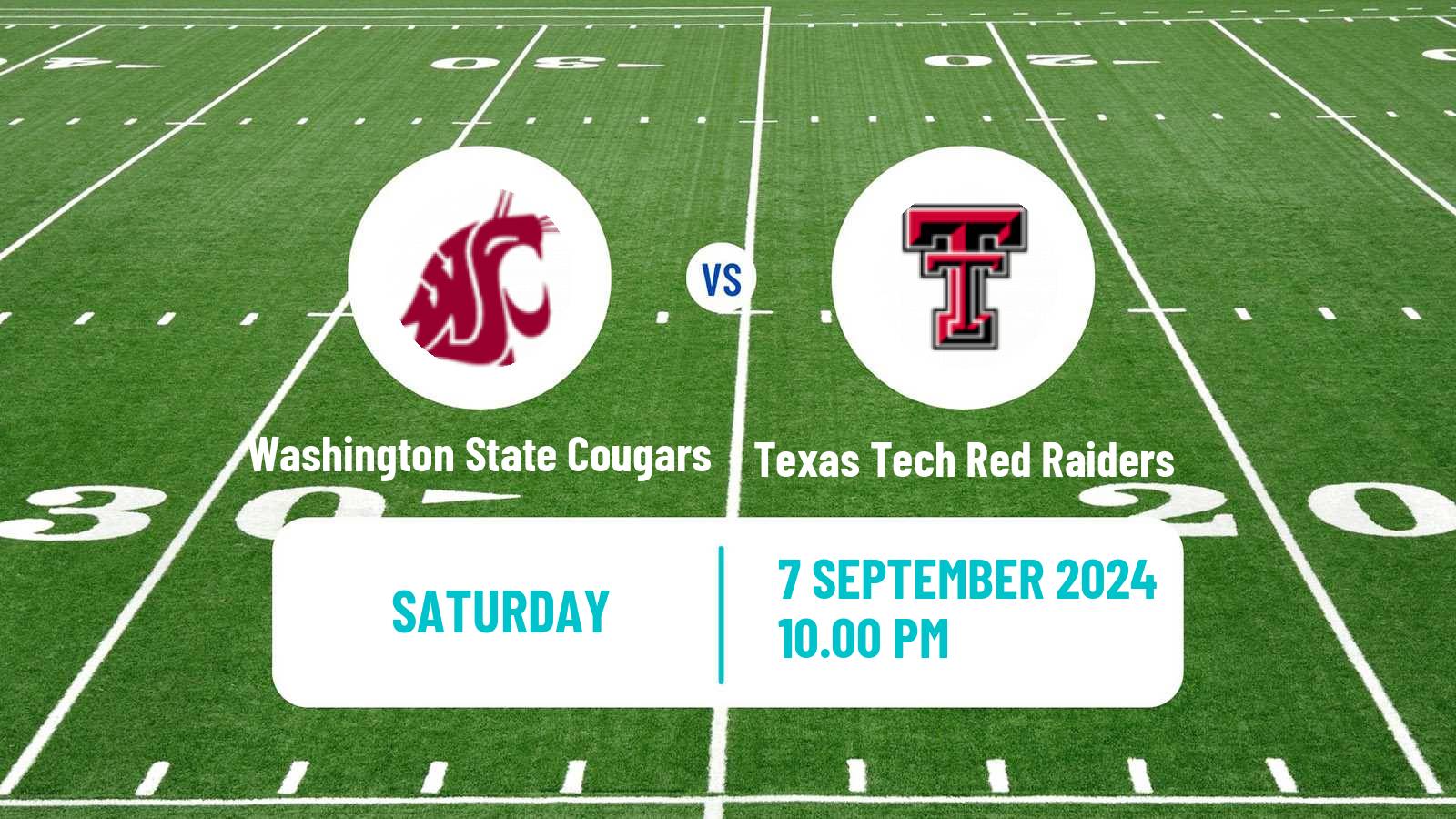 American football NCAA College Football Washington State Cougars - Texas Tech Red Raiders