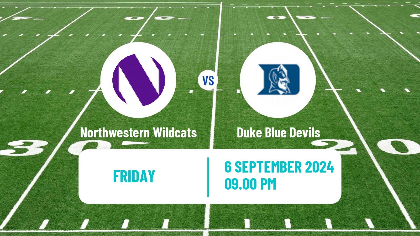 American football NCAA College Football Northwestern Wildcats - Duke Blue Devils