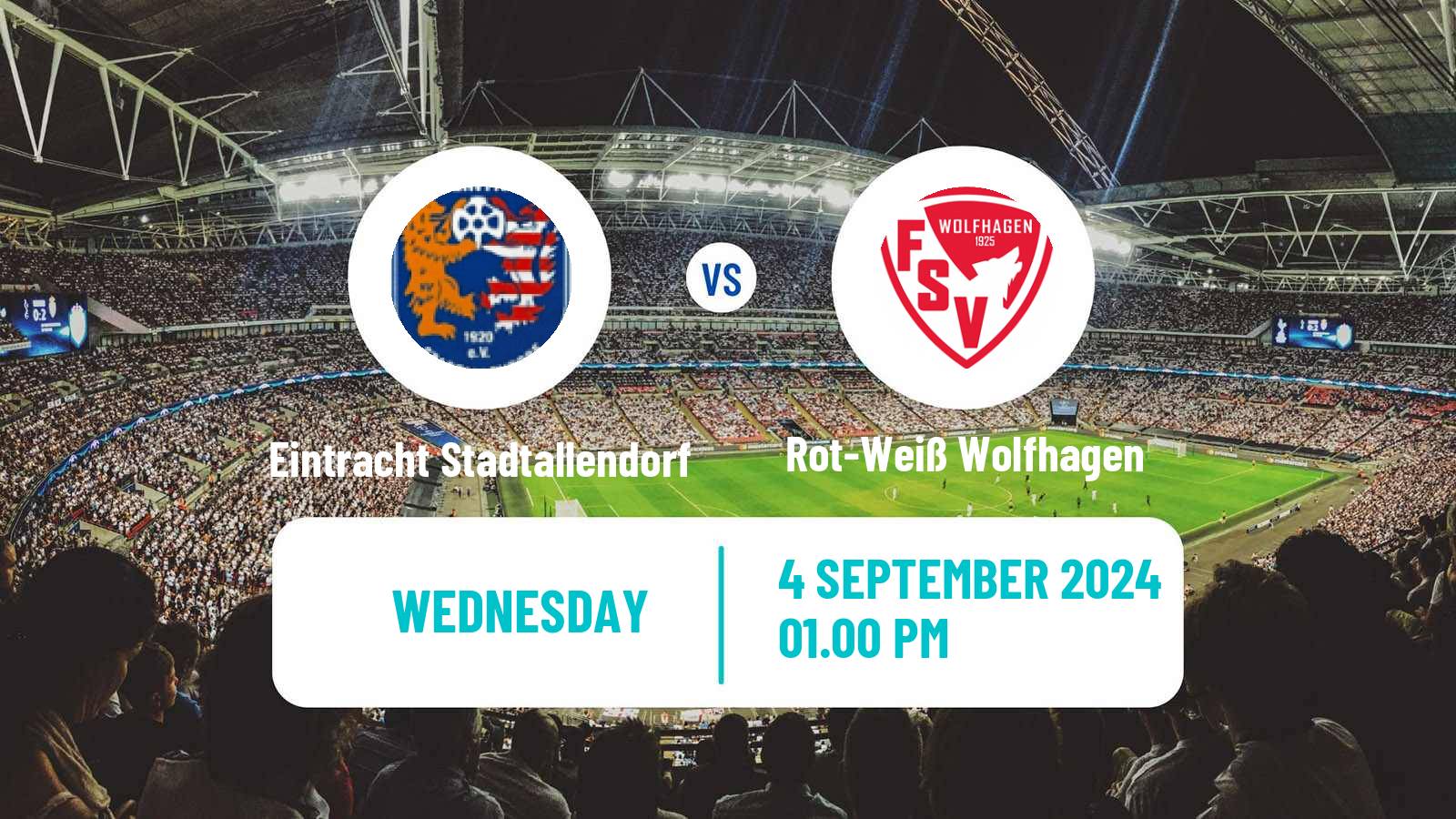 Football German Oberliga Hessen Eintracht Stadtallendorf - Rot-Weiß Wolfhagen