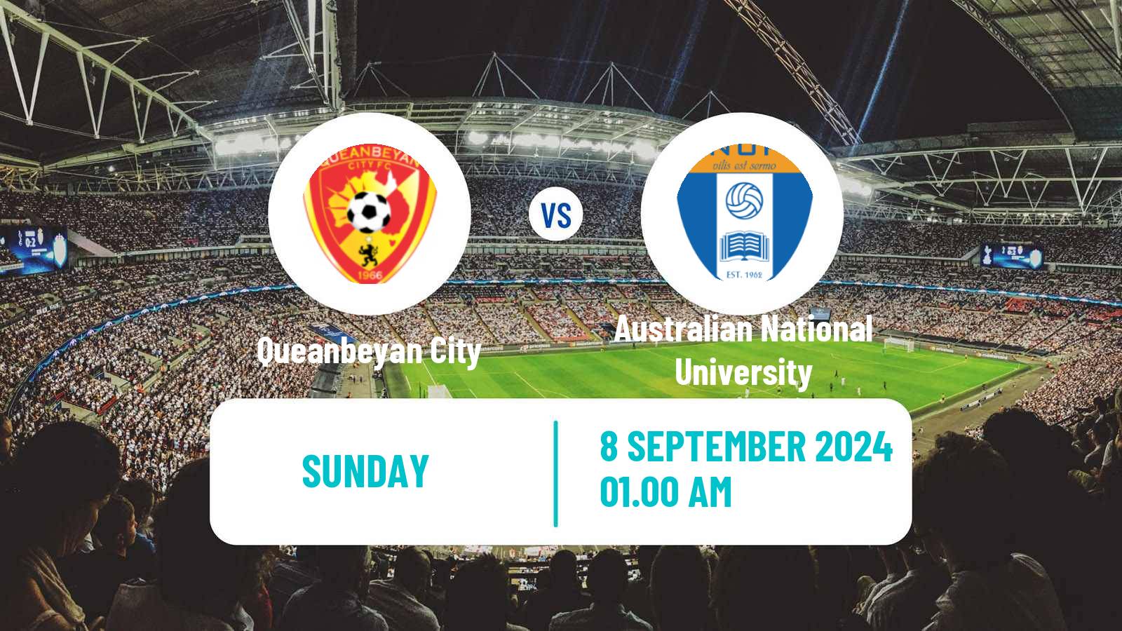Football Australian Capital Premier League Queanbeyan City - Australian National University