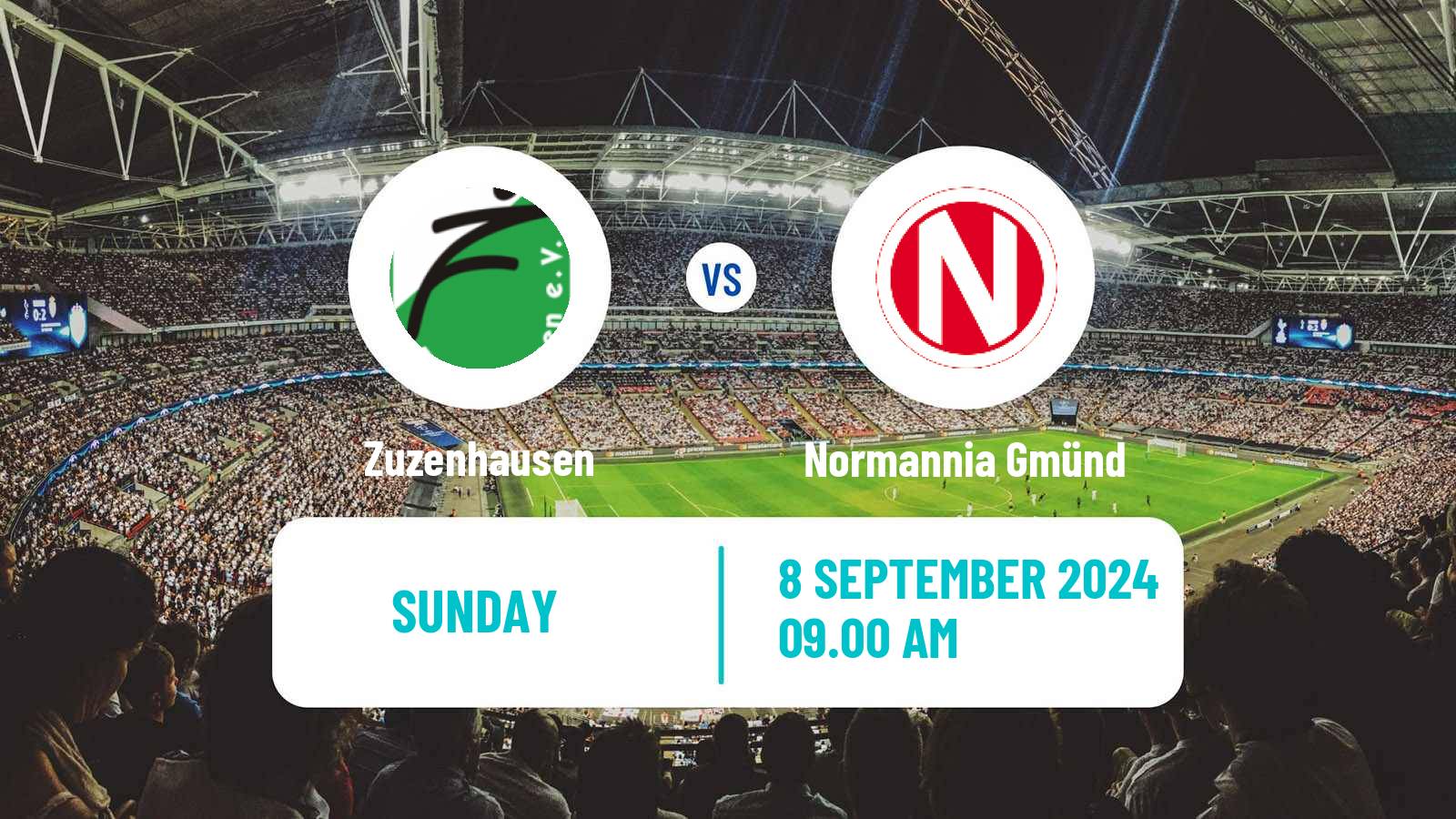 Football German Oberliga Baden-Württemberg Zuzenhausen - Normannia Gmünd