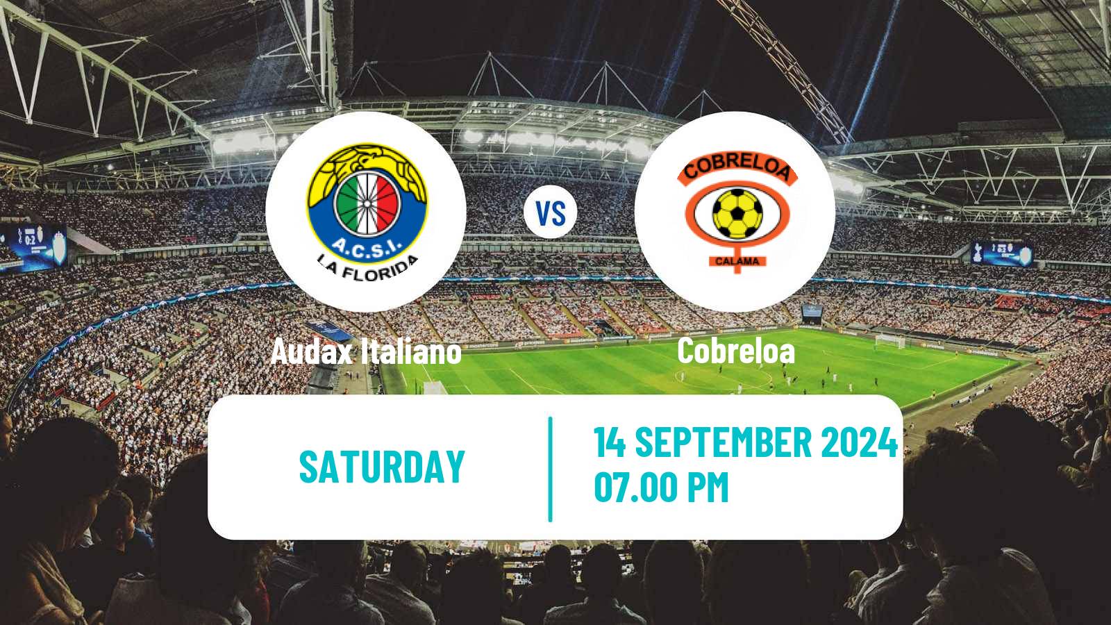 Soccer Chilean Primera Division Audax Italiano - Cobreloa