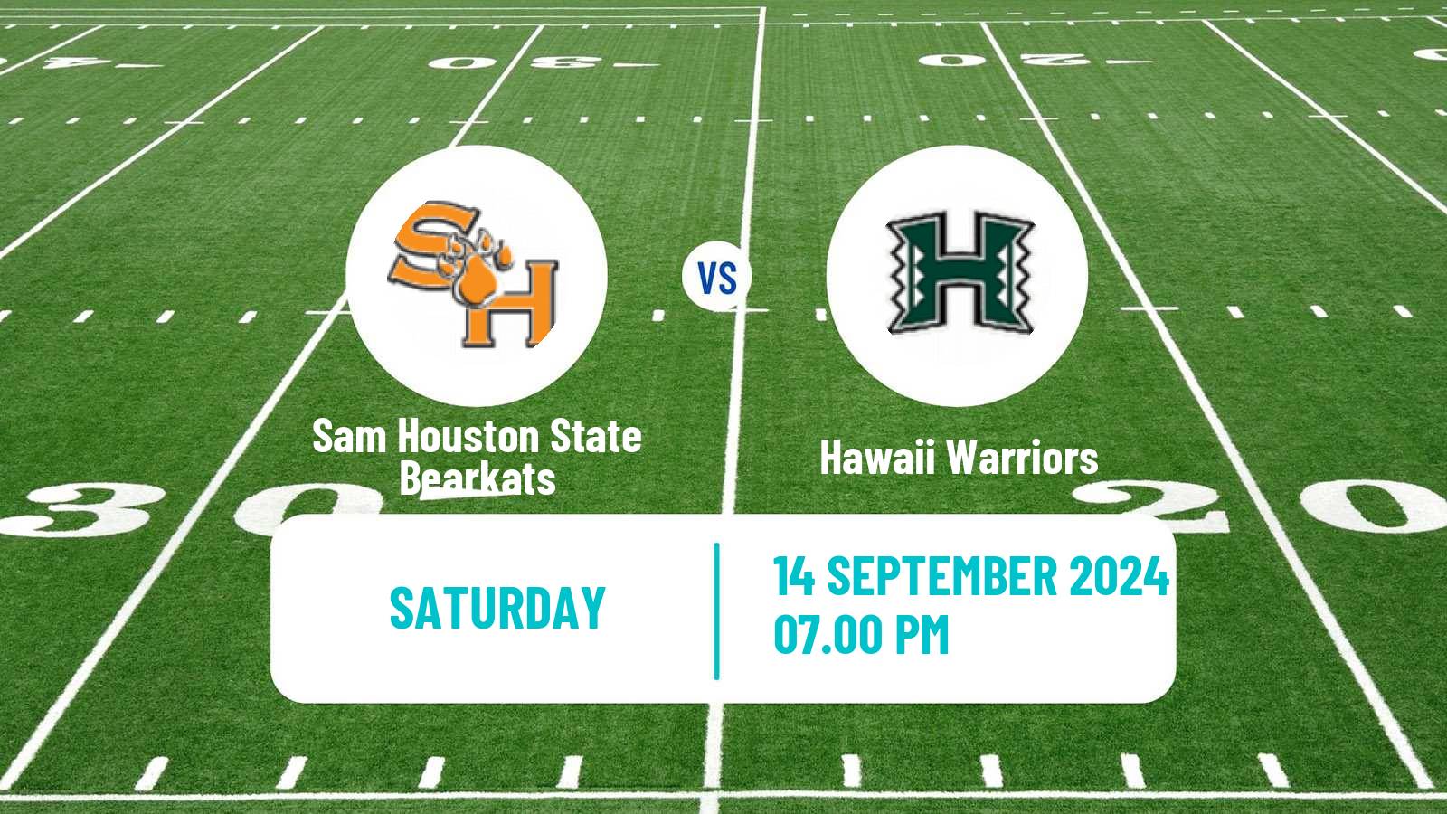 American football NCAA College Football Sam Houston State Bearkats - Hawaii Warriors