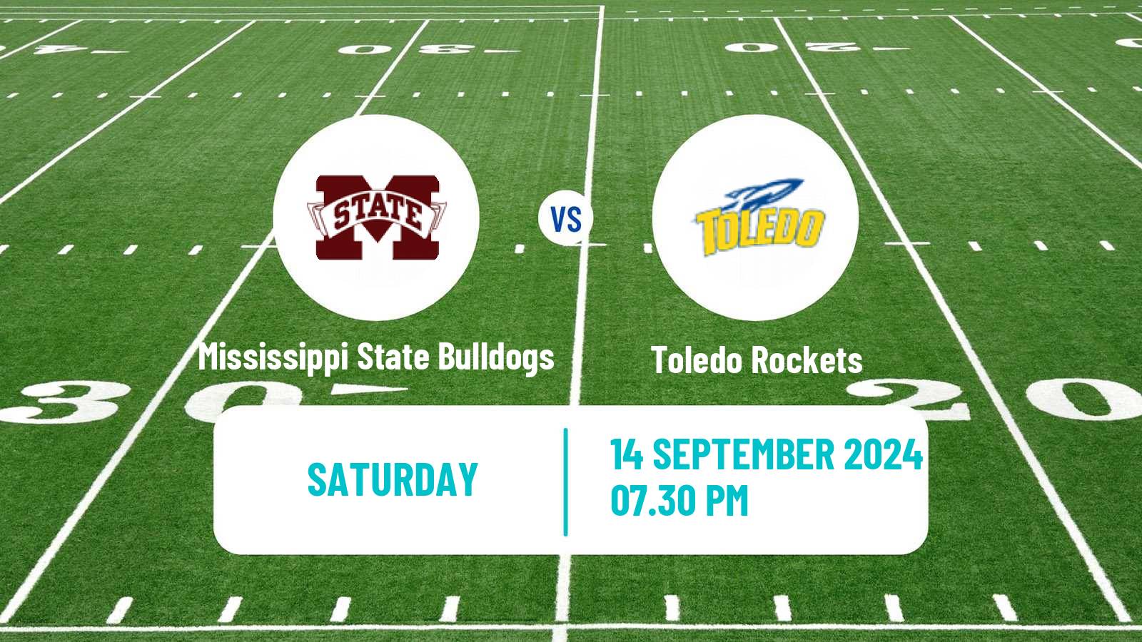 American football NCAA College Football Mississippi State Bulldogs - Toledo Rockets