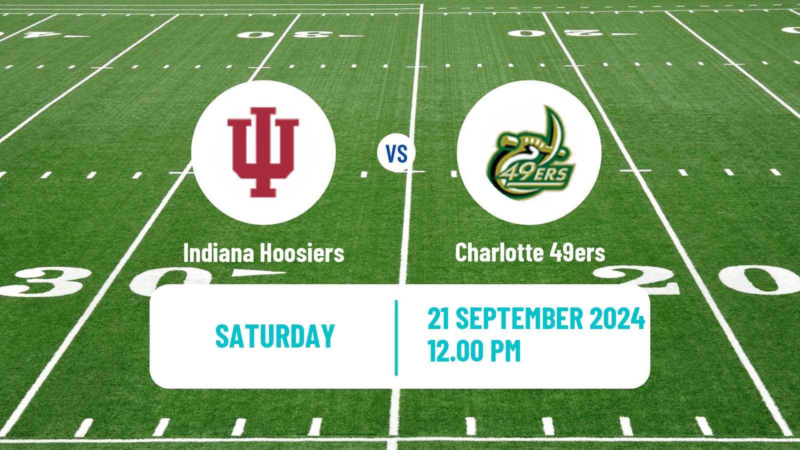 American football NCAA College Football Indiana Hoosiers - Charlotte 49ers