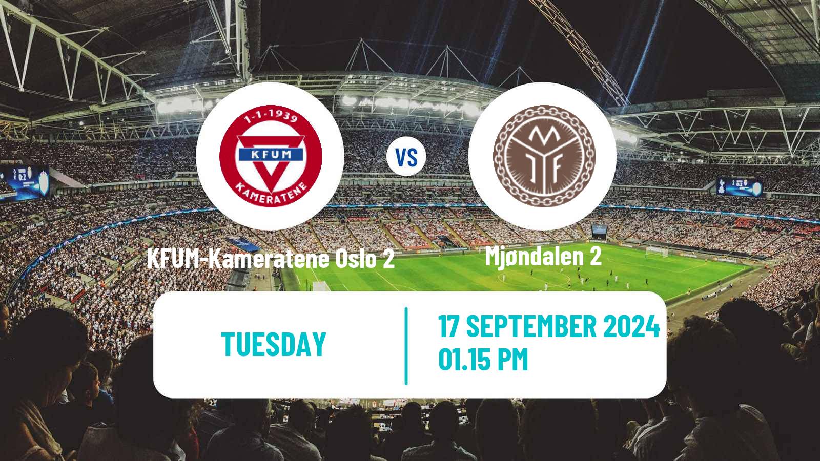 Football Norwegian Division 3 - Group 3 KFUM-Kameratene Oslo 2 - Mjøndalen 2