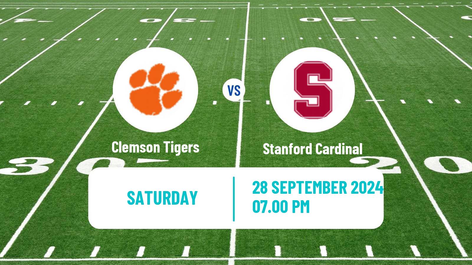 American football NCAA College Football Clemson Tigers - Stanford Cardinal
