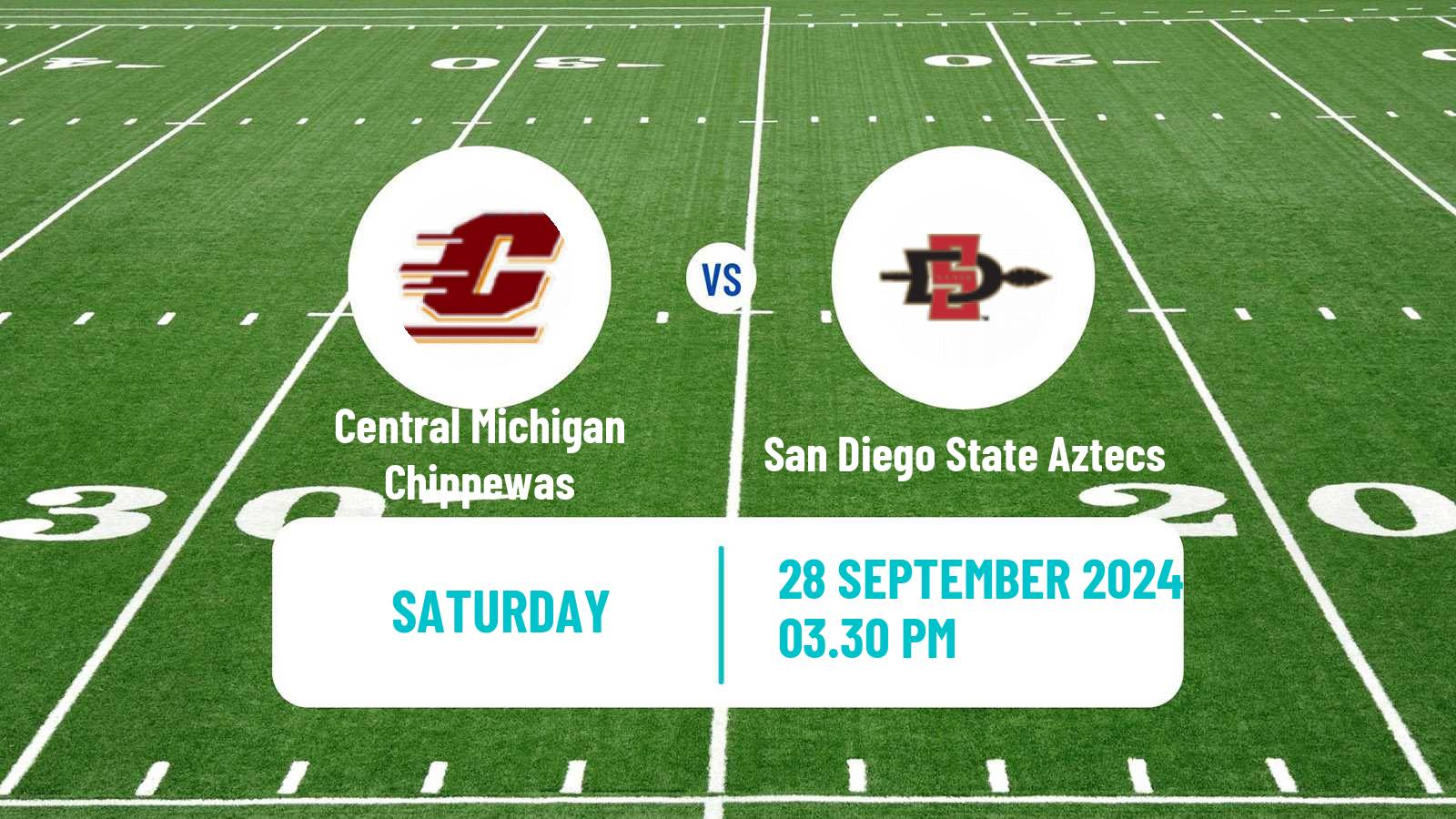 American football NCAA College Football Central Michigan Chippewas - San Diego State Aztecs