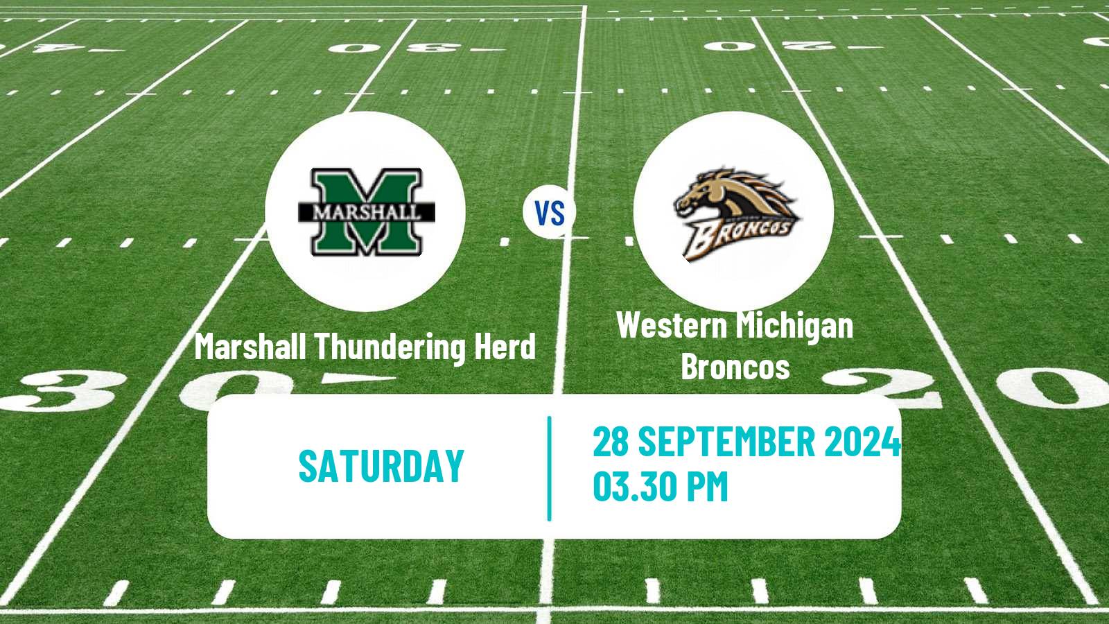 American football NCAA College Football Marshall Thundering Herd - Western Michigan Broncos