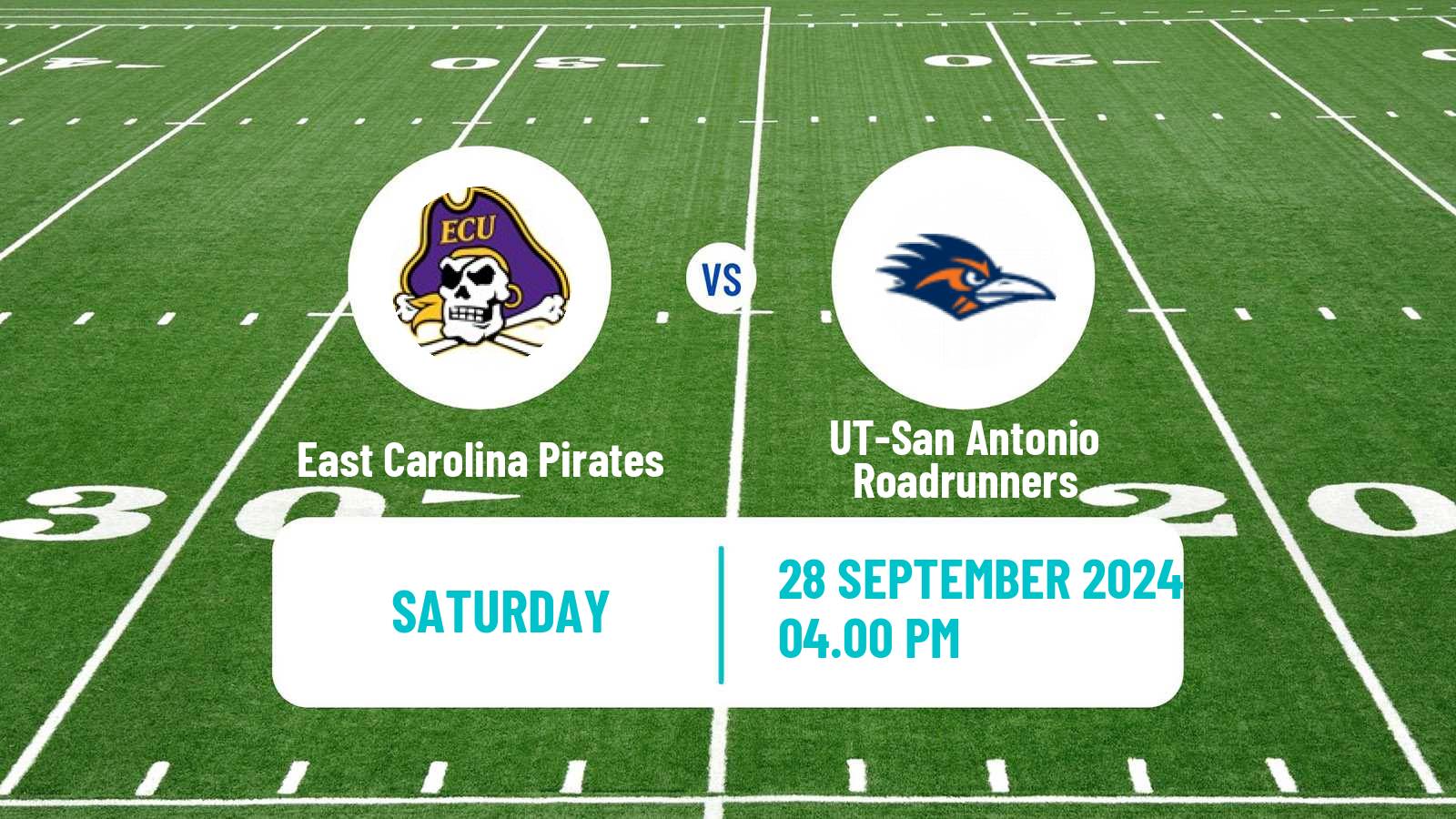 American football NCAA College Football East Carolina Pirates - UT-San Antonio Roadrunners