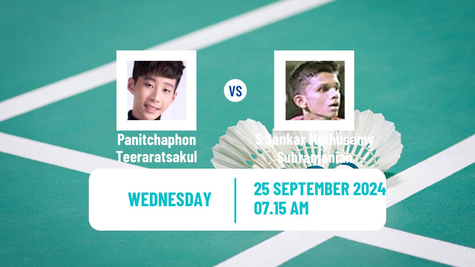 Badminton BWF World Tour Macau Open Men Panitchaphon Teeraratsakul - S Sankar Muthusamy Subramanian