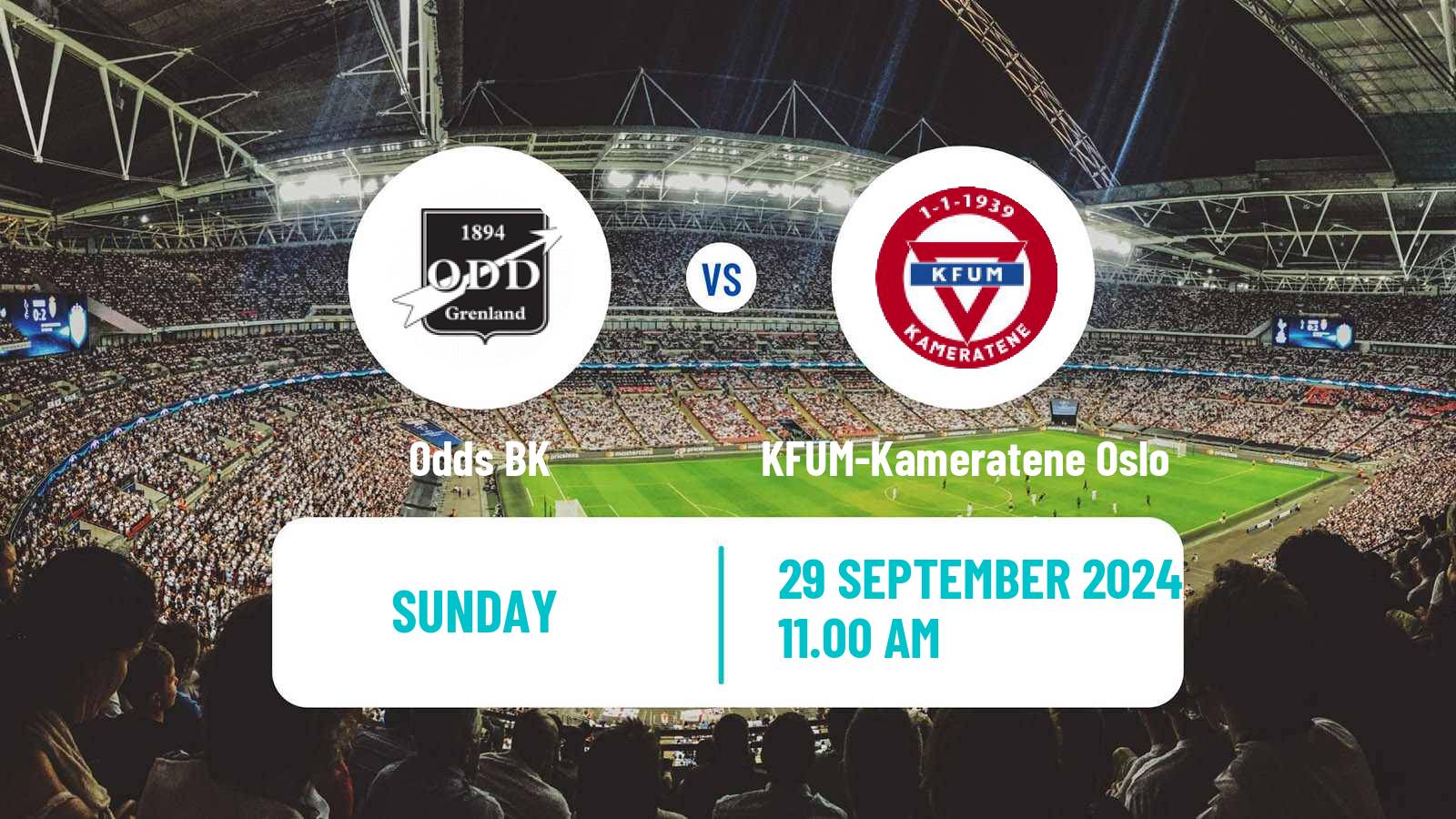 Soccer Norwegian Eliteserien Odd - KFUM-Kameratene Oslo