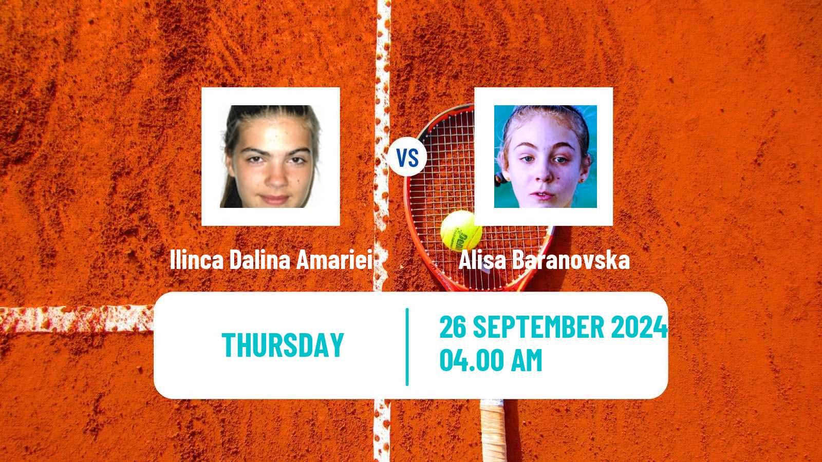 Tennis ITF W15 Varna Women Ilinca Dalina Amariei - Alisa Baranovska