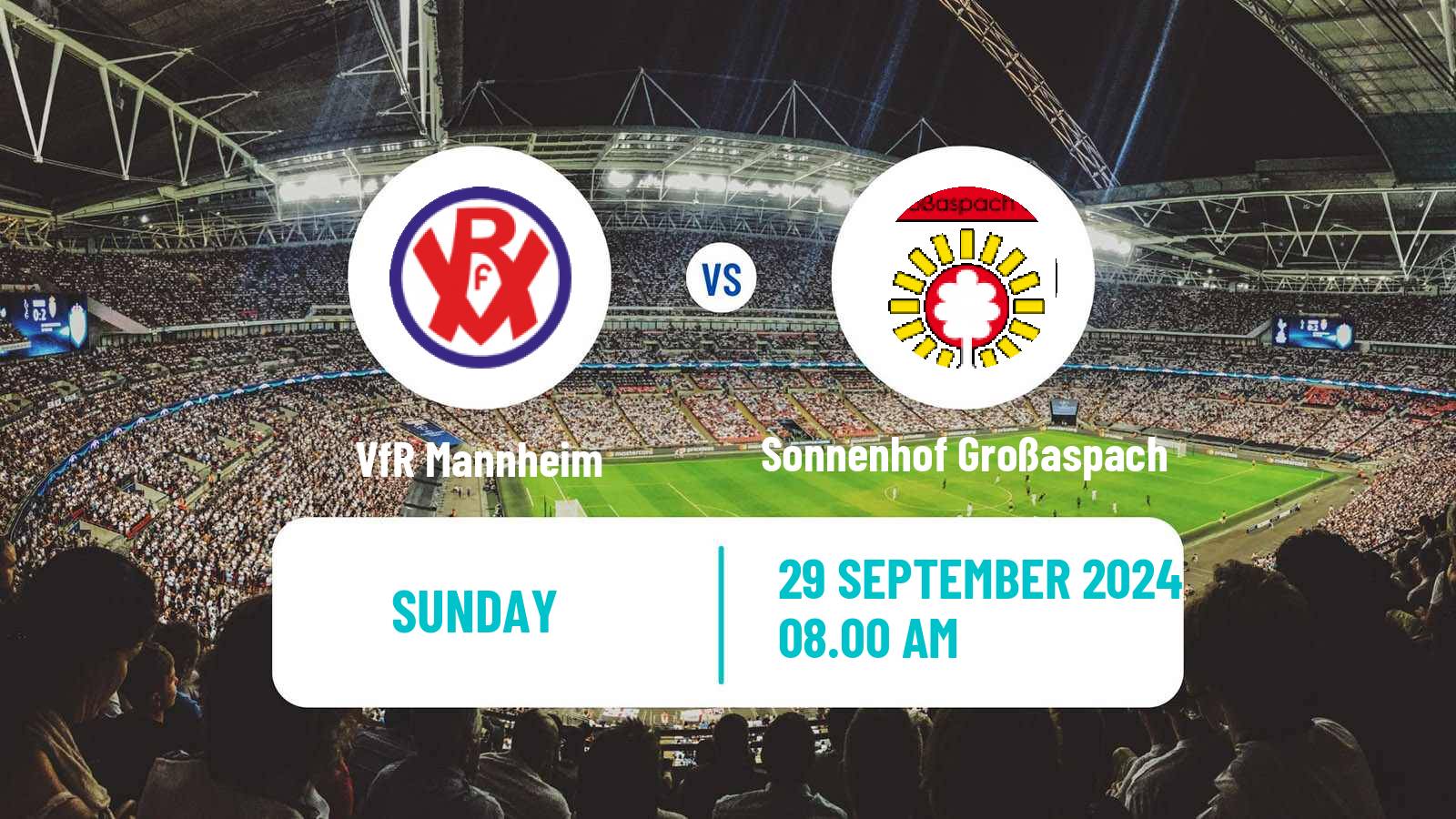 Soccer German Oberliga Baden-Württemberg VfR Mannheim - Sonnenhof Großaspach