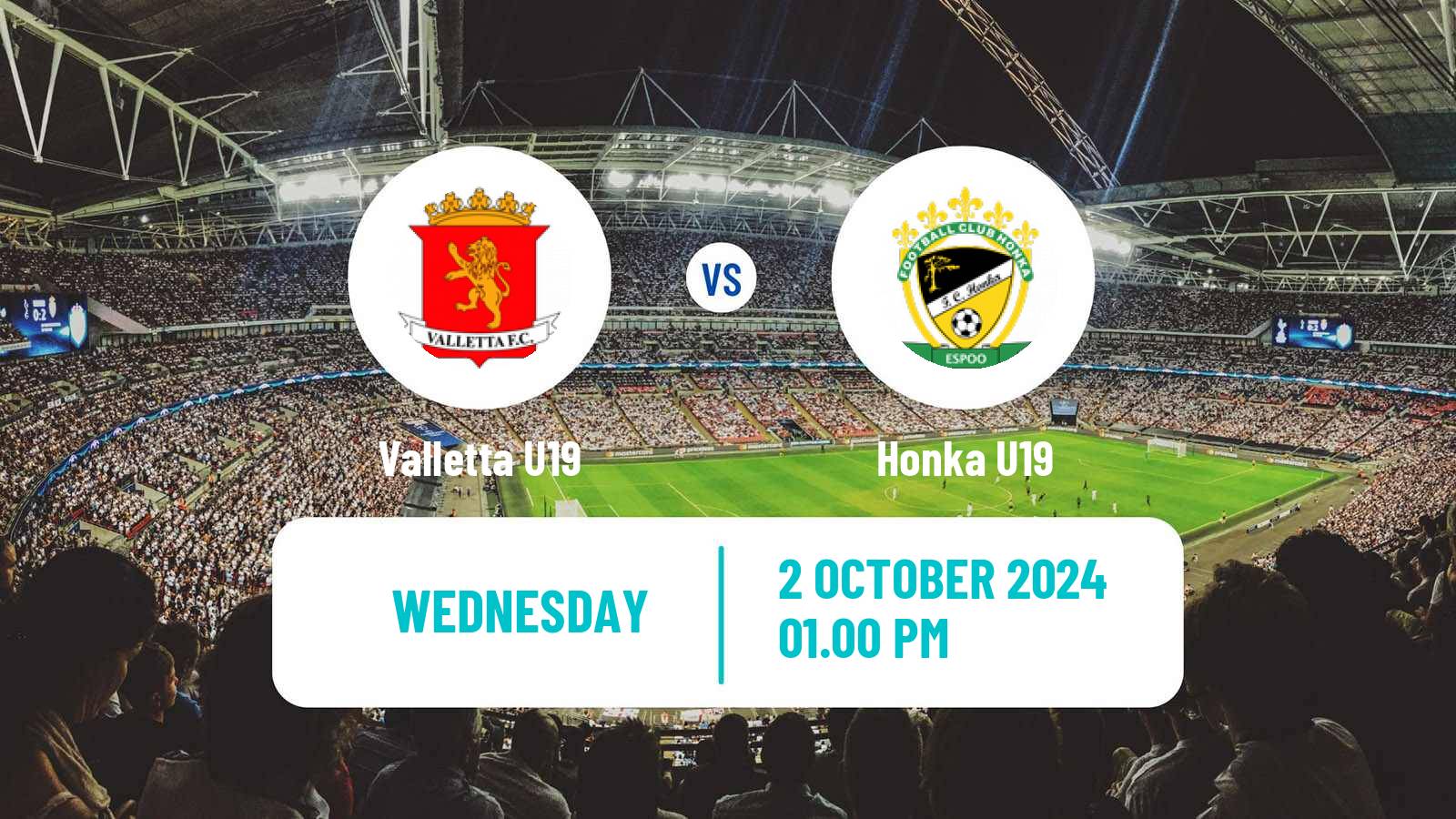 Soccer UEFA Youth League Valletta U19 - Honka U19