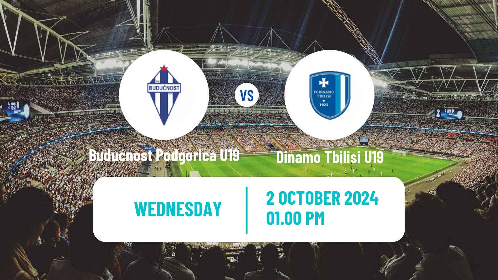 Soccer UEFA Youth League Budućnost Podgorica U19 - Dinamo Tbilisi U19