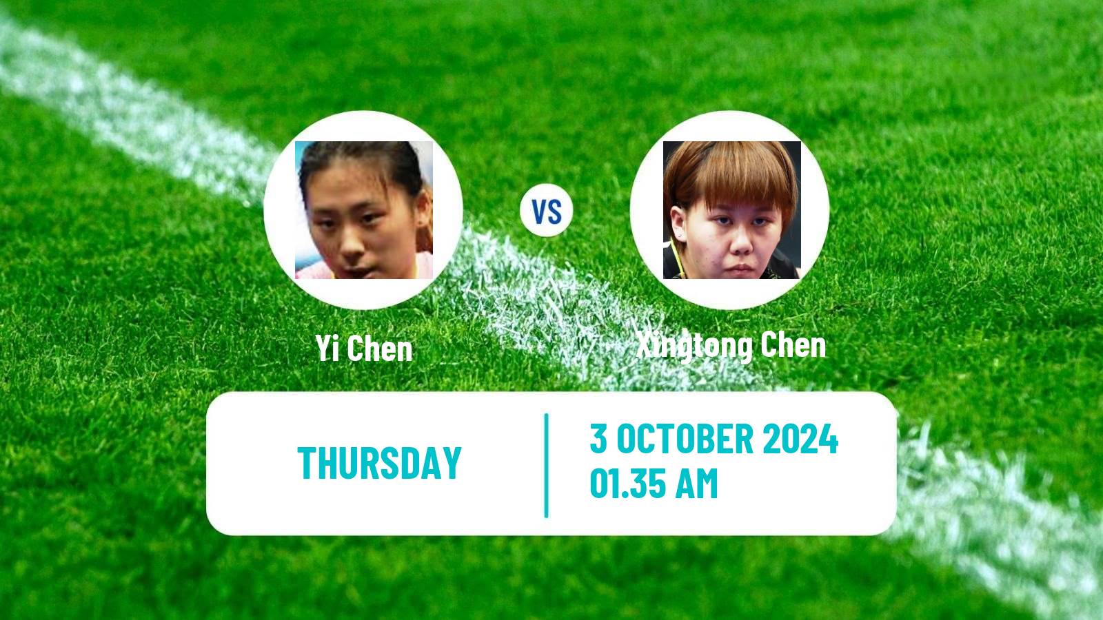 Table tennis China Smash Women Yi Chen - Xingtong Chen