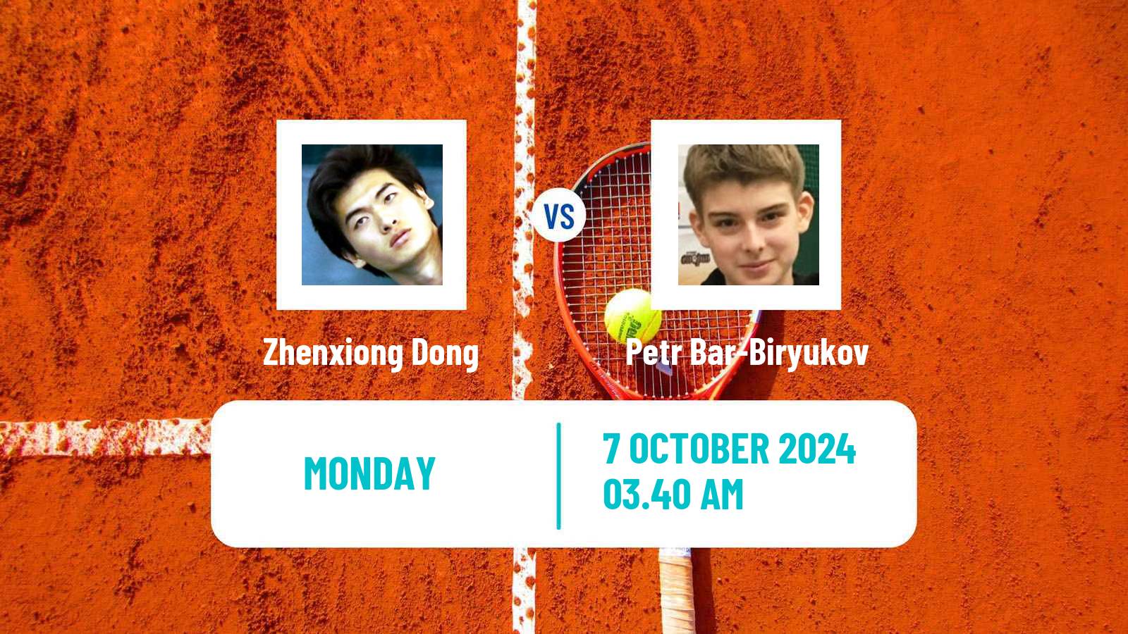 Tennis Hangzhou Challenger Men Zhenxiong Dong - Petr Bar-Biryukov