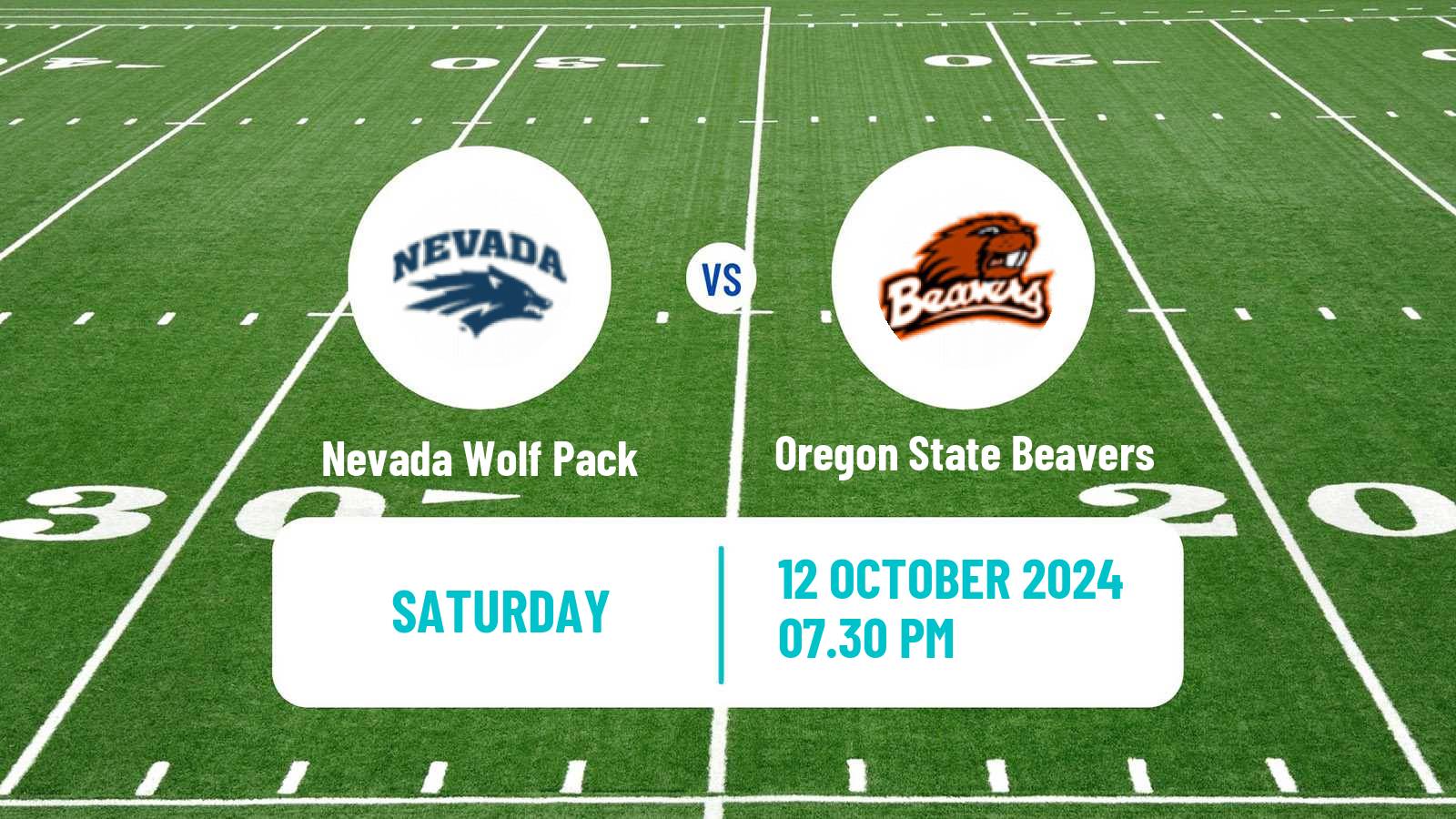 American football NCAA College Football Nevada Wolf Pack - Oregon State Beavers