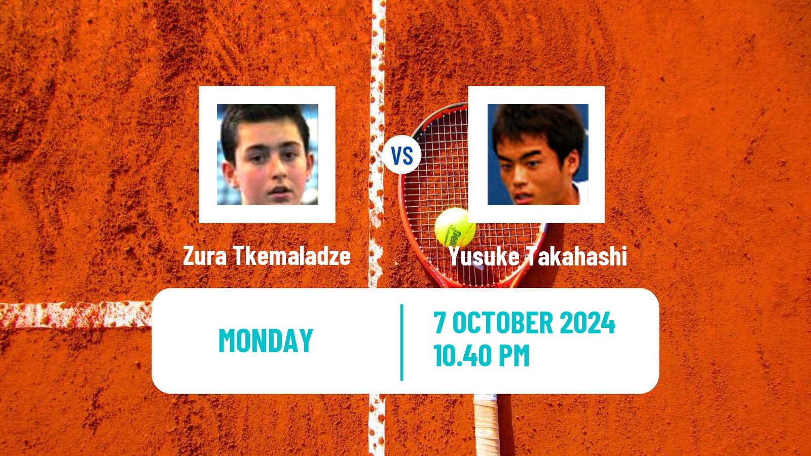 Tennis Hangzhou Challenger Men Zura Tkemaladze - Yusuke Takahashi
