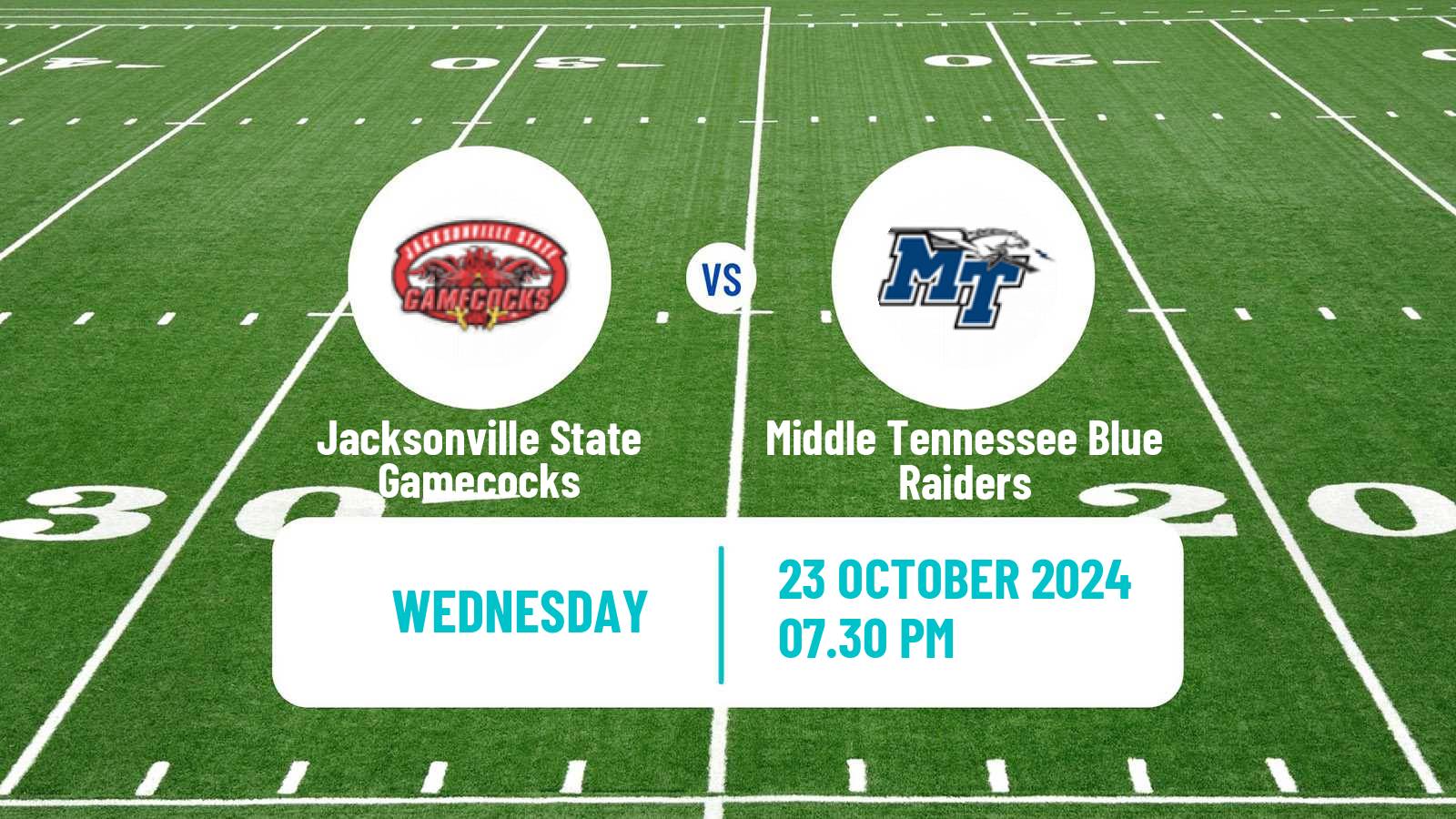 American football NCAA College Football Jacksonville State Gamecocks - Middle Tennessee Blue Raiders